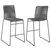 Coaster Kai Upholstered Bar Stools with Footrest (Set of 2) Charcoal and Gunmetal Model 192064